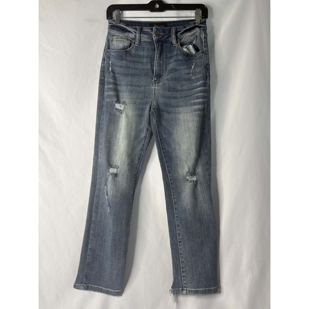 RISEN Los Angeles High Rise Distressed Raw Hem Jeans 5/27 RDP1268 Y2K Grunge